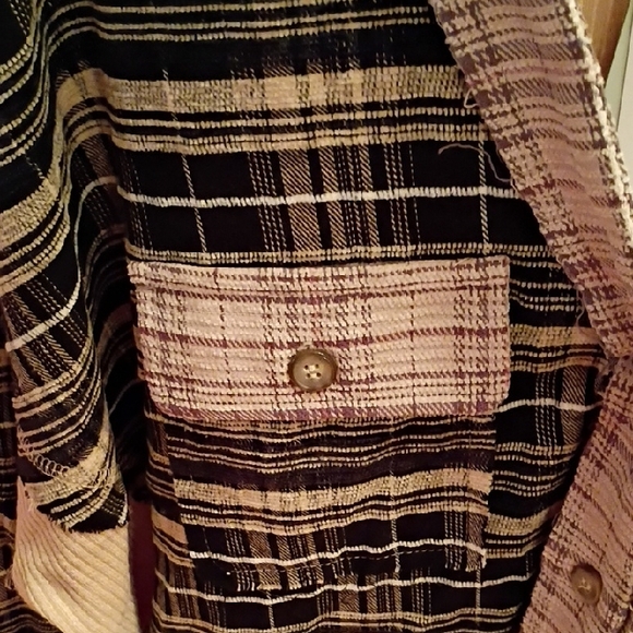 Miss Me Contrasting Plaid Checkered Blazer in Black and Cream - Picture 7 of 14